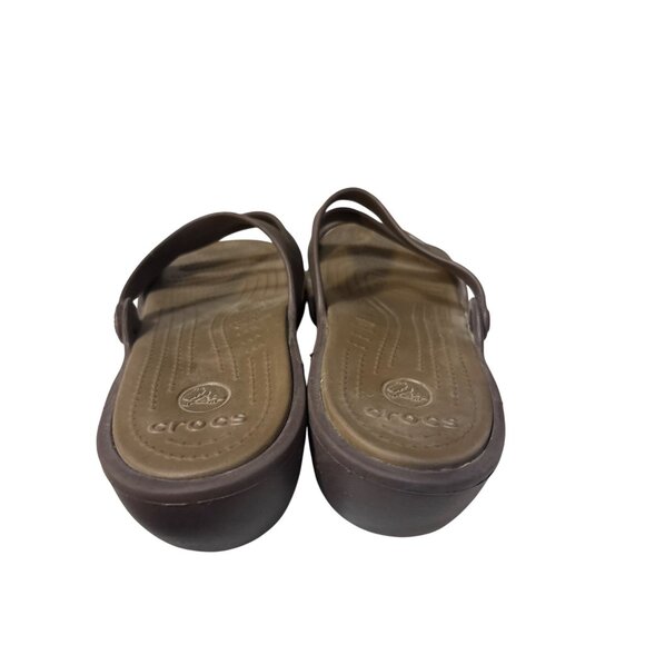 Crocs Brown Womens Wedge Sandals Size W12‎ - Picture 4 of 6